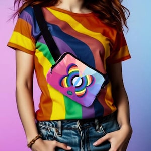 Pride Belt Bag: Butterfly Design. Stylish Fanny Pack. Adjustable Crossbody Bag for Her, Him, or They - Perfect for Travel and Everyday Use
