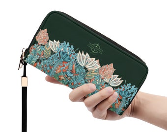 Leather Wallet: Ellie's Garden. Floral Cell Phone Case. Stylish and Functional Purse for Every Occasion. Perfect Gift for Her