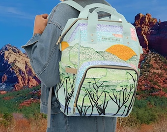 Kauai Kanopy Canvas Backpack. Laptop & Book Bag, Cute Baby Bag, Stylish Travel Backpack for Students and Moms