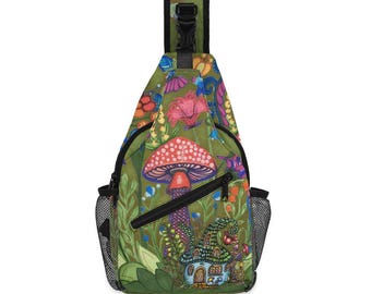 Crossbody Sling Bag. Chest Pack with Adjustable Strap