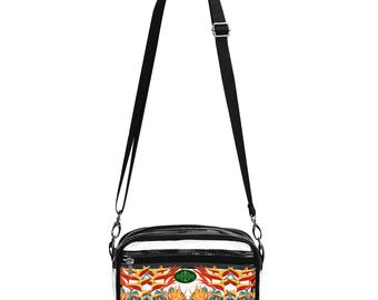 Borsa da stadio trasparente Tropical Bouquet, borsa a tracolla da concerto, borsa trasparente per festival