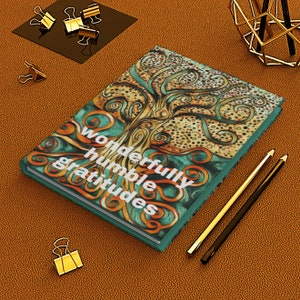 Humble Gratitude Copertina rigida Tree of Life Journal. Devotional Daily Affirmations Mentor Gift.