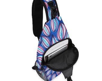 Fireworks Flower Crossbody Sling Bag with Adjustable Strap. Chest Bag for the Gym or Travel