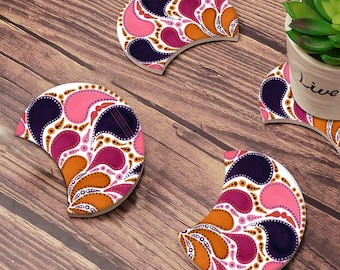 Wine Drops  Ceramic Coasters Set. Expandable Trivet
