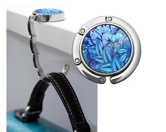 Blue Meadow Bag Hanging Hook - Stylish Coat Hook, Stainless Steel Purse Holder, Space-saving Design Bag Accessories. Travel Accessory