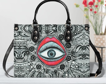 Third Eye Vegan Leather Handbag. Versatile Crossbody, Shoulder or Top Handle Bag.
