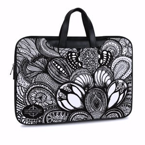 Georgia Laptop Sleeve PU Leather with Strap for 14&quot; or 15&quot; Laptops, Protective Bag, Slim Durable Carry Case for Men and Women