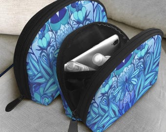 Blue Meadow Toiletry Bags Set of 2. Makeup Bag. Travel Accessories