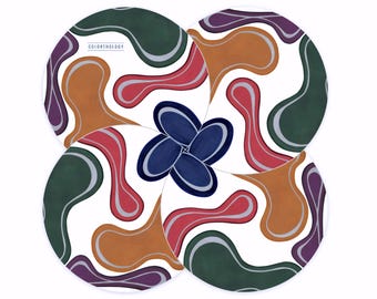 Ceramic Coaster Set: Topology Design, Expandable Trivet