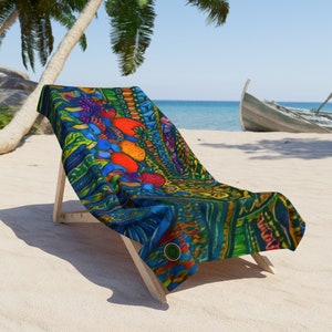 Spiral Flowers Luxury Beach Towel Heavyweight and Soft Woven. Sunbathe at the Pool Lake House Boat or Park. Cozy Bath Towel Etsy UK