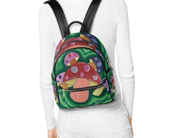 Fairy Cottage Small Backpack. Faux Leather Cottagecore Whimsical Witchcore