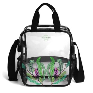 Sac à lunch transparent Foxglove. Retour au cartable. Sac à bandoulière Stadium. Transparent et imperméable. Sac à main Concert.