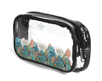 Ellie's Garden Clear Pencil Case: Stylish Back to School, College Essentials, Art Supply Case, Makeup Pouch Gift