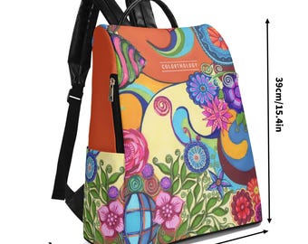 Anti-Theft Vegan Leather Travel Backpack: Colette Design. Secure Hidden Zipper, Multi-Compartment Design