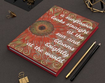 Sunflower Hardcover Keepsake Journal. Pretty Mom and Me Expecting Mom Gift. Great as a Pregnancy or Nursing Planner