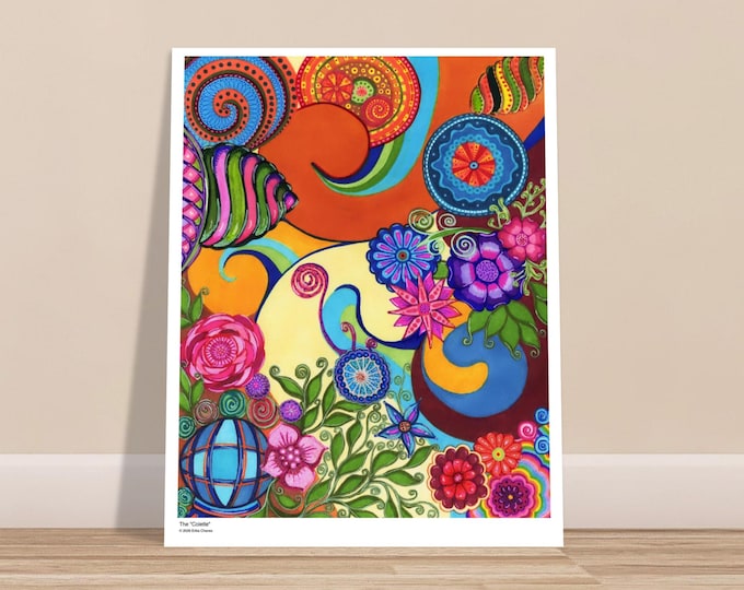 Featured listing image: The Colette Floral Art Print | Abstract Wall Art | Colorful Patterned Poster