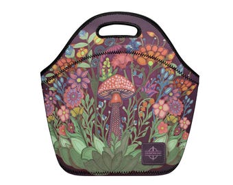 Royal Purple Fairy Garden Neoprene Lunch Bag