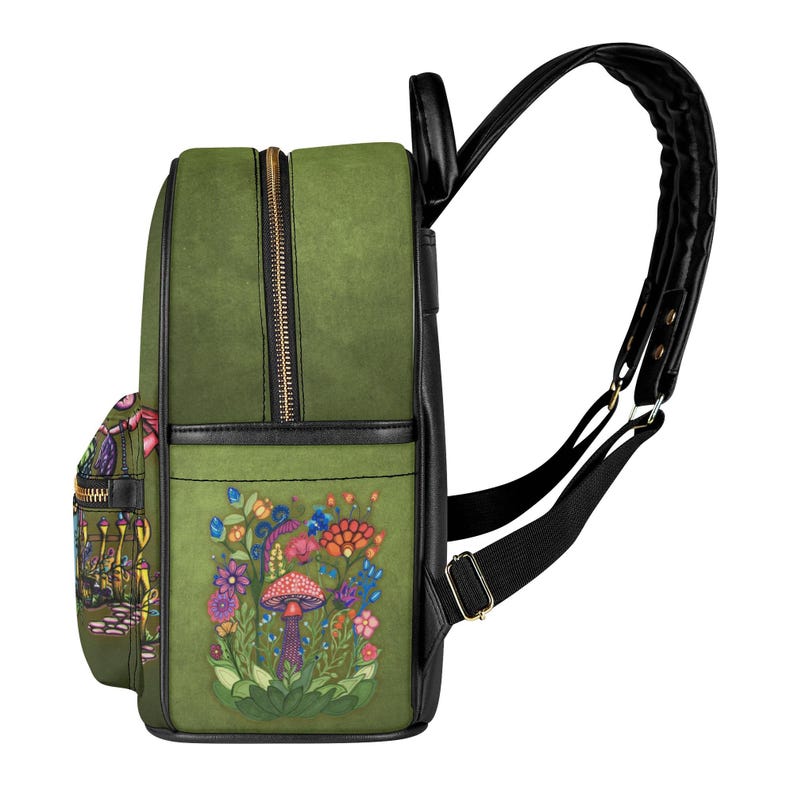 Green Fairy Cottage Small Backpack. Faux Leather Cottagecore Whimsical ...