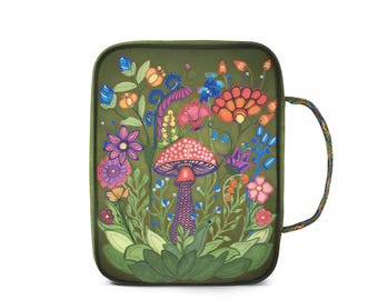 Green Fairy Garden Book Cover Bag: Bible, Sketchbook, Journal Protector