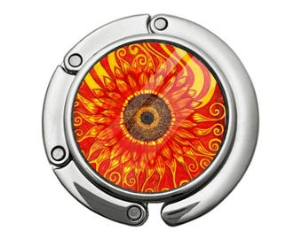 Kostandia Sunflower Bag Hook: Stainless Steel Purse Hanger, Foldable Design