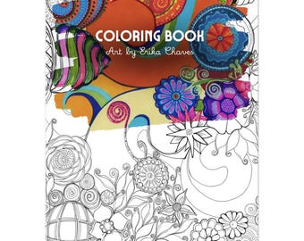 Floral & Abstract Adult Coloring Book | Original Botanical Art for Relaxation
