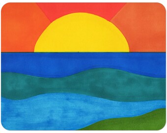 Pack of 10 Post Cards with Envelopes (US & CA shipping only). Sunset Design. Sun and Ocean.