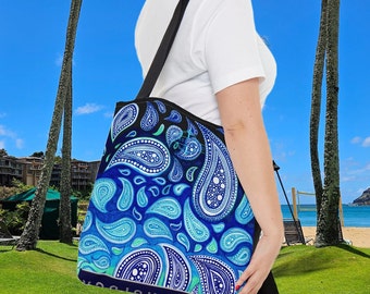 Lined Tote Bag: Ocean Depth Design. A Stylish Accessory for Beach Lovers. Make a Splash and Dive into Summer