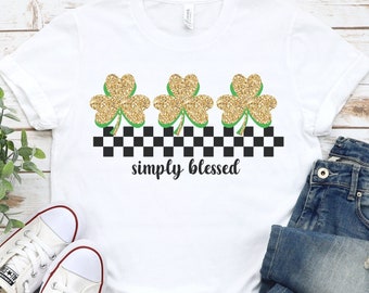 Simply Blessed St Patricks Day Shirt, St Patricks Day Shirt, St Patricks Day T-shirt, Christian Shirt, Lucky Blessed T-shirt