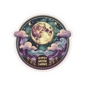 Celestial Moon Stickers | Aesthetic Laptop Décor, Gift for Moon Lovers, Yarn, Knit, Crochet