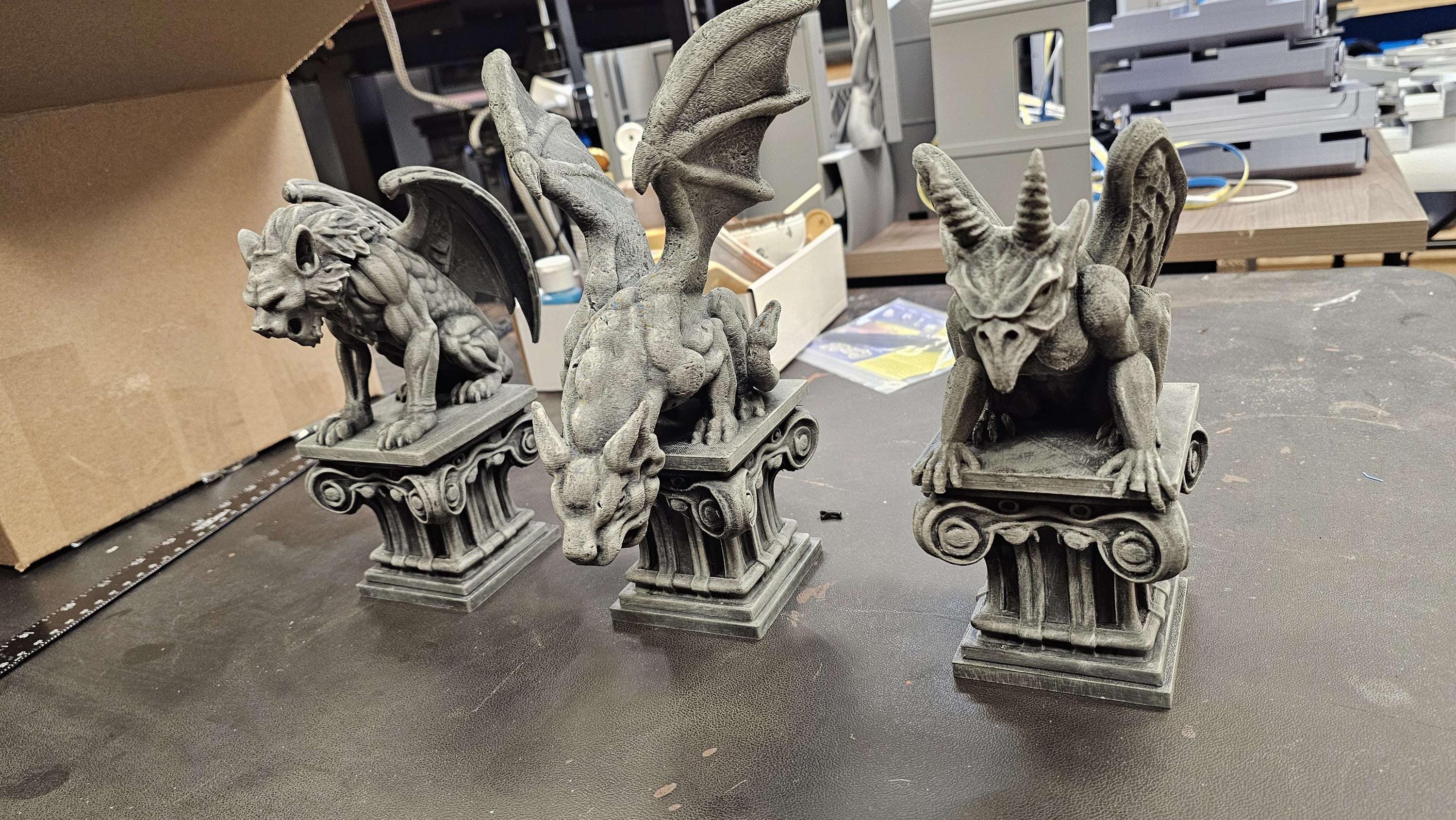 3 Figure Posing Gargoyle Set - Etsy