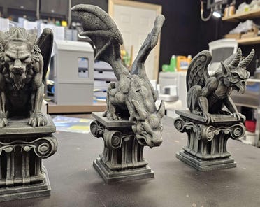 3 Figure Posing Gargoyle Set - Etsy