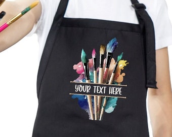 Personalized Art Apron with Pockets, Art Teacher Gift Apron, Art Party Apron, Painting Adults and Kids Apron, Artist Apron, Art Crafts Apron