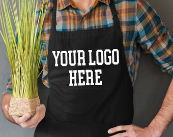 Logo Apron, Personalized Apron with pockets, Custom apron Apron, Long Apron for Women & Men, Mens apron, Women's apron, Adjustable Apron
