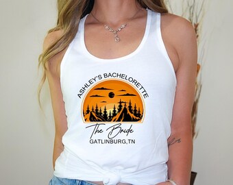 Custom Camp Bachelorette Tank Tops, Custom Camping Bride Tank Tops, Mountain Bride Tank Tops, Hiking Bridal Party Tees, Girls Weekends Tanks