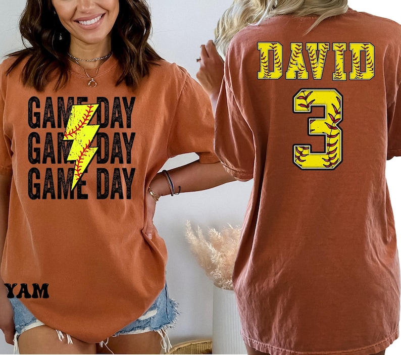 Comfort Colors® Custom Softball Shirt, Softball Number and Name Shirt,Softball mom shirt, Personalized Softball Shirt, Softball Gift Shirt 画像 8