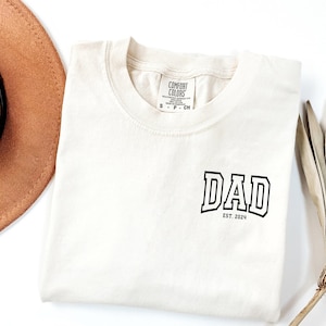 Comfort Colors® Dad Est Year Shirt, Cute Fathers Day Gift, New Dad Shirt, Personalized Dad Shirt, Custom Dad Est Shirt, Custom Papa gift image 5