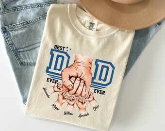 Comfort Colors® Best Dad Ever Shirt, Custom Kids Name Shirt, Fist Bump Shirt, Custom Dad Shirt, Fathers Day Shirt, Dad Kids Matching Tee
