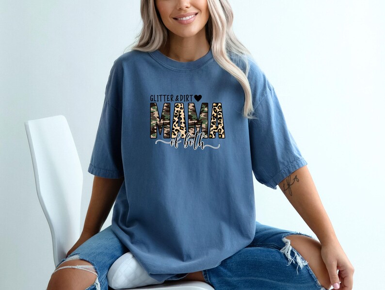Comfort Colors® Mama Shirt, Mama Of Both Shirt, Camo Mama Tee, Mothers Day gift, Women's Leopard Mom Shirt, Mothers Day Apparel, Mom gift image 3
