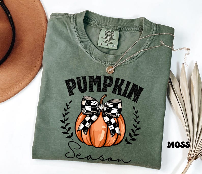 Comfort Colors® Pumpkin Season Shirts, Thanksgiving Shirts, Pumpkin Bow Shirt, Happy Thanksgiving, Cozy Pumpkin Sweater, Women's Fall Shirts image 2