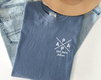 Comfort Colors® Custom Papa Shirt, Fathers Day Gift, New Dad Shirt, Personalized Father Shirt, Papa Shirt with kids name, Dad Birthday Shirt