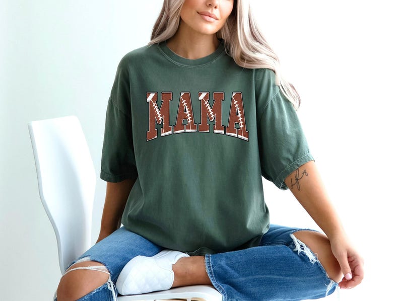 Comfort Colors® Football Mom Shirt, Sport Mom Outfit, Mother Day Shirt, Mama Game Day Shirt, Football Fan Shirt, Football Matching Shirt image 4