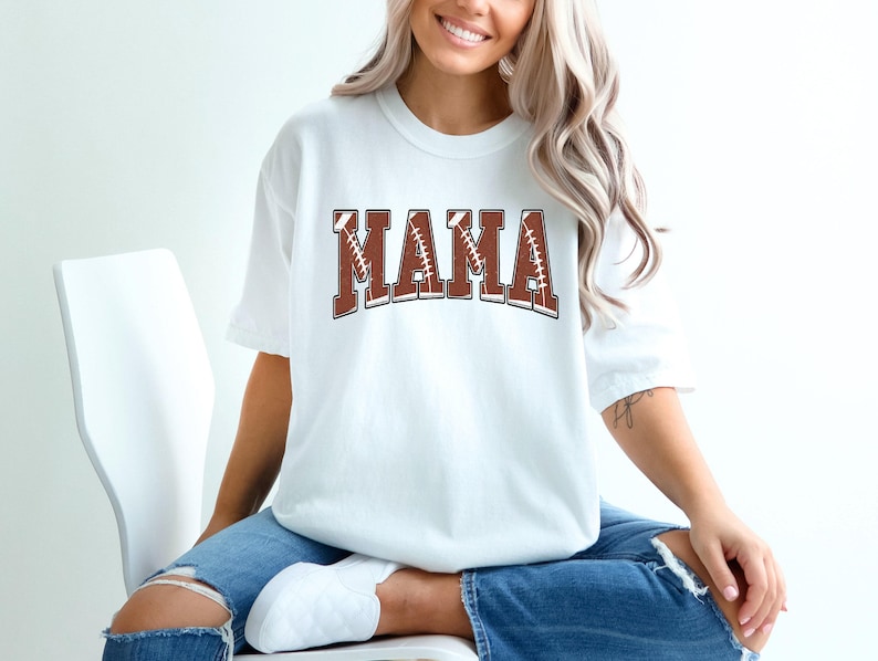 Comfort Colors® Football Mom Shirt, Sport Mom Outfit, Mother Day Shirt, Mama Game Day Shirt, Football Fan Shirt, Football Matching Shirt image 1