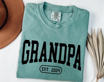 Comfort Colors® Custom Fathers Day Gift Shirt,Personalized Grandpa shirt New Papa Shirt, Custom Dad Est Shirt, Grandfather Shirt, Cool Dad