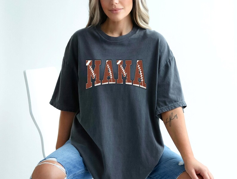 Comfort Colors® Football Mom Shirt, Sport Mom Outfit, Mother Day Shirt, Mama Game Day Shirt, Football Fan Shirt, Football Matching Shirt image 3