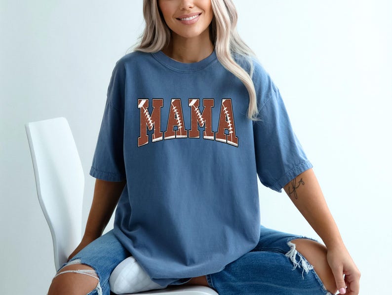 Comfort Colors® Football Mom Shirt, Sport Mom Outfit, Mother Day Shirt, Mama Game Day Shirt, Football Fan Shirt, Football Matching Shirt image 5