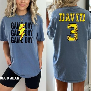 Comfort Colors® Custom Softball Shirt, Softball Number and Name Shirt,Softball mom shirt, Personalized Softball Shirt, Softball Gift Shirt 画像 5