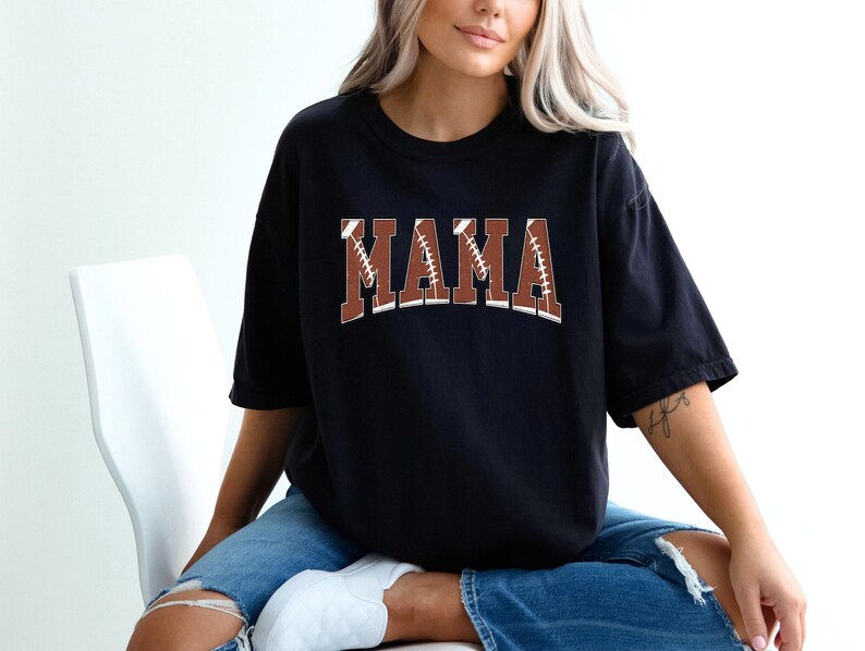 Comfort Colors® Football Mom Shirt, Sport Mom Outfit, Mother Day Shirt, Mama Game Day Shirt, Football Fan Shirt, Football Matching Shirt image 2