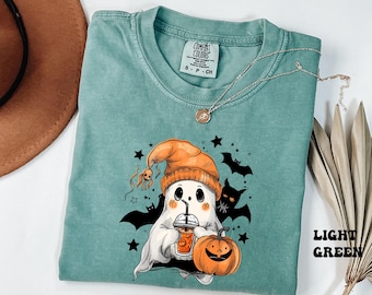 Comfort Colors® Halloween Ghost Shirt, Cute Ghost Shirt, Pumpkin Season Tee, Funny Halloween Shirt Fall Gift Shirt, Pumpkin Ghost Shirt