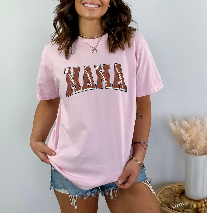 Comfort Colors® Football Mom Shirt, Sport Mom Outfit, Mother Day Shirt, Mama Game Day Shirt, Football Fan Shirt, Football Matching Shirt image 7