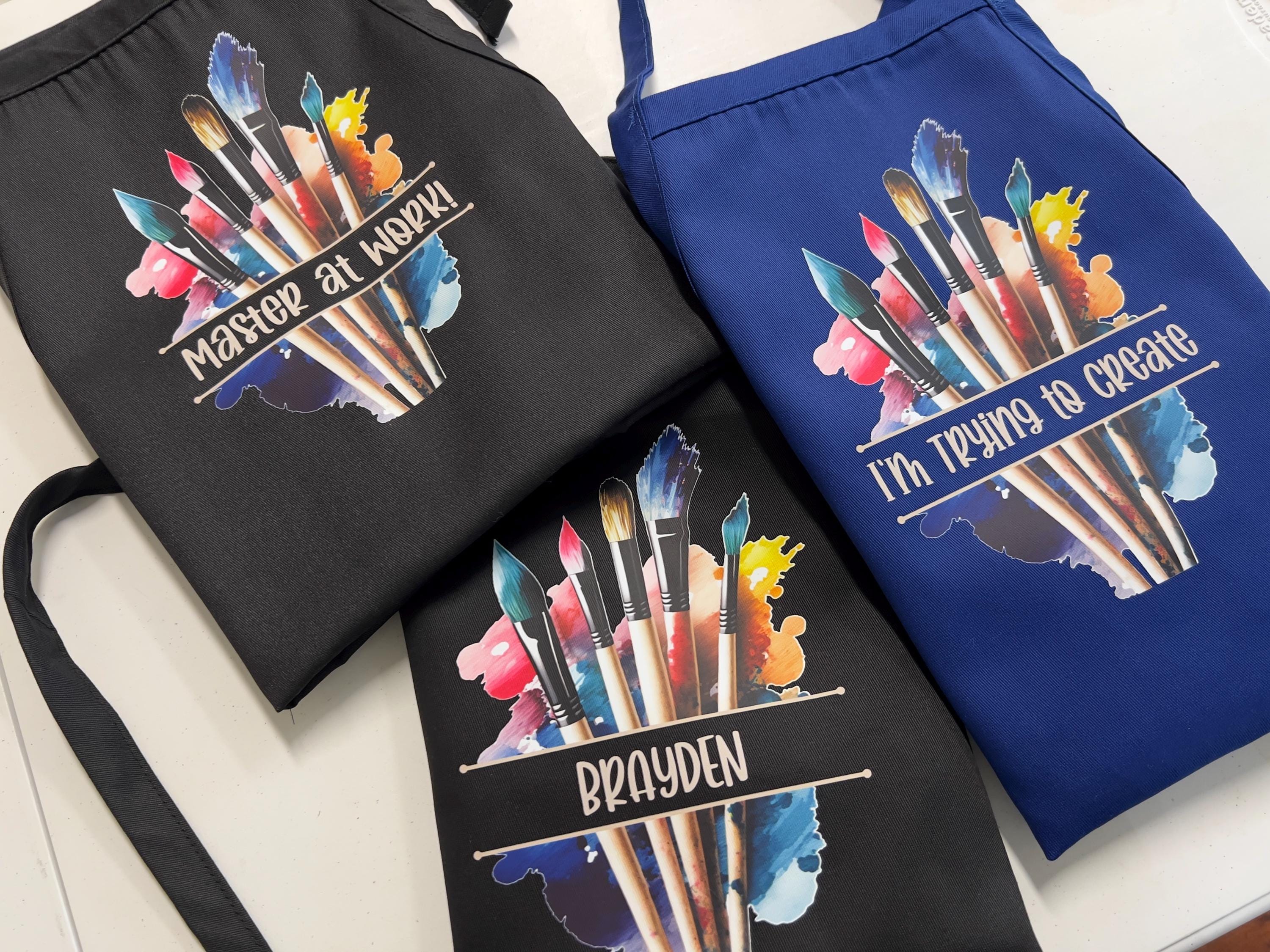 Personalized Art Apron with Pockets, Art Teacher Gift Apron, Art Party Apron, Painting Adults and Kids Apron, Artist Apron, Art Crafts Apron